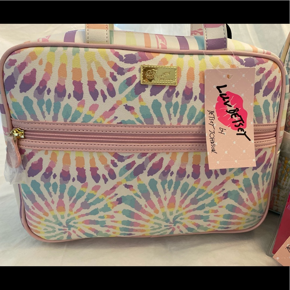 Betsey Johnson Pastel Tie Dye Weekender Cosmetic